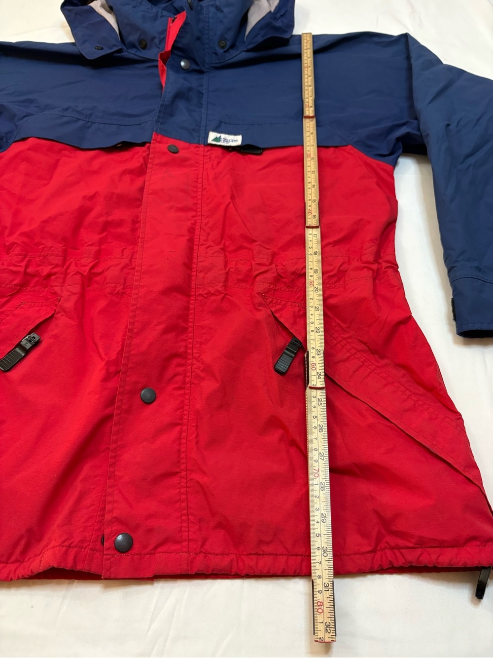 Vintage MEC 90s GoreTex Shell Colourblock Parka Jacket Mens M/L Gorpcore Red - Picture 12 of 16